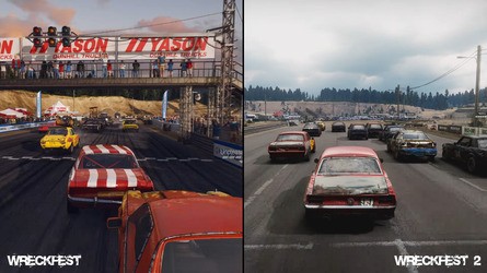 Wreckfest 2 is still a work in progress, but the rendering quality has been improved with higher levels of detail and a distinct atmospheric haze.