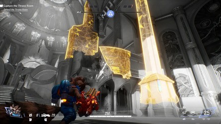 The destructible terrain, here revealed in an alternate vision mode, has the potential to change how matches play out - and has its own performance burdens. Dr. Strange's portal ability is even more challenging to render, resulting in frame-drops on all consoles at present.