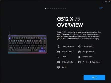 The G Hub software has no shortage of tutorials, which is honestly great given that it's the first TMR keyboard they have made, so its capabilities will be new to most people. Click to enlarge.