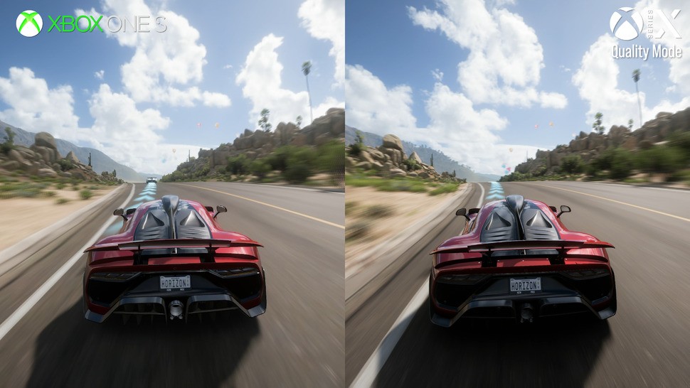 Much is lost comparing the Series X Forza Horizon 5 experience to base Xbox One - but the fundamentals are there and look good, bearing in mind the base Xbox One's vintage