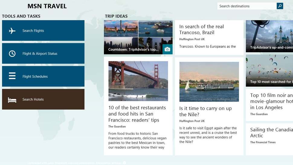 Other apps, like MSN Travel, are pretty superfluous, but sometimes it's nice to dip in to see what's going on