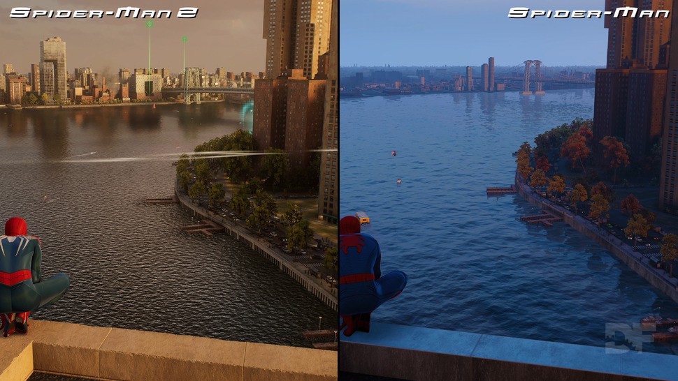 The improvement over Spider-Man 1 is evident - and it makes sense to focus here, given the new larger play area that includes the river.