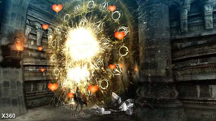 The transparency effects in this shot are full resolution on 360, but significantly lower on PS3. However, the effect to the human eye is barely apparent.