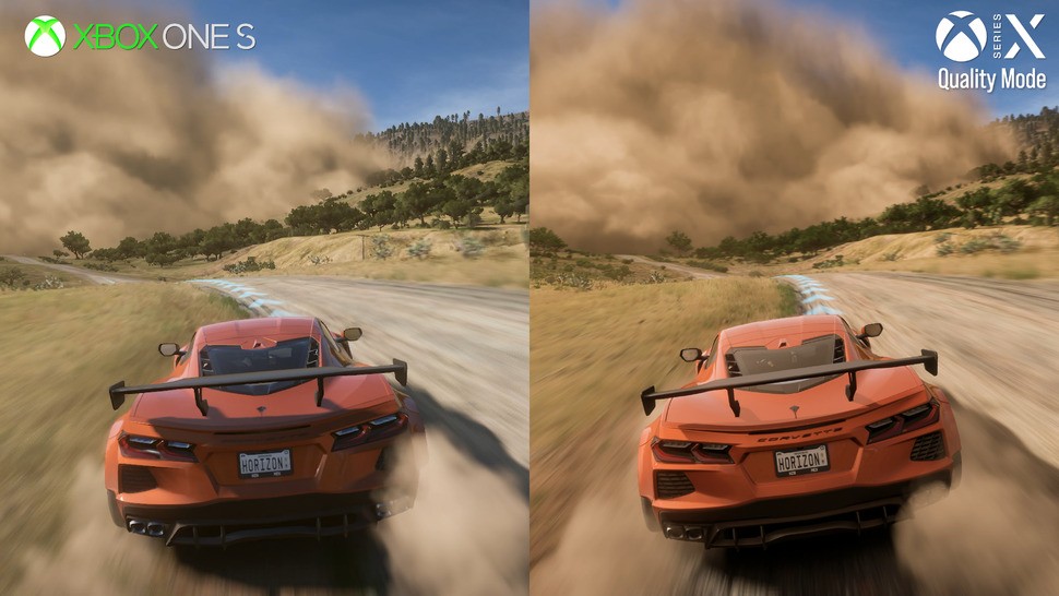 Much is lost comparing the Series X Forza Horizon 5 experience to base Xbox One - but the fundamentals are there and look good, bearing in mind the base Xbox One's vintage