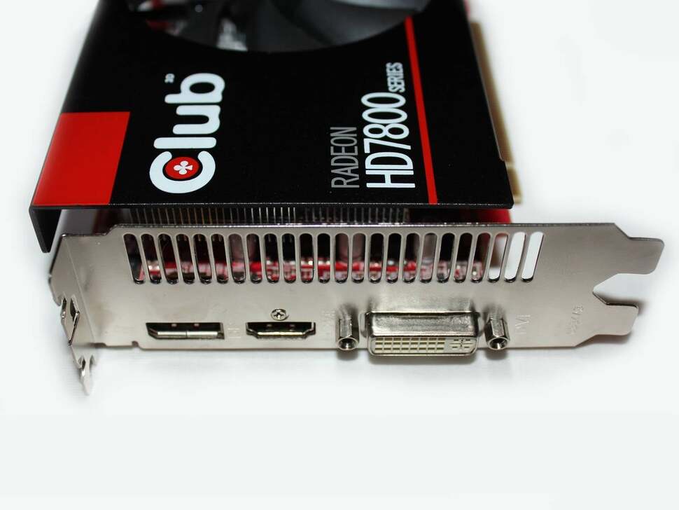 At 19.5cm long, the AMD card is the longest of the four newcomers, and is also wide enough to require a dual-slot installation. Eyefinity users can hook up three monitors through its DisplayPort, DVI-I, and HDMI outputs