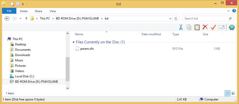 Again, similar to Vita and PS3, additional game data - like video display and peripheral compatibility - is contained in a param.sfo file