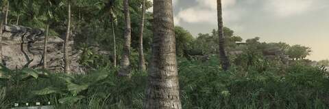 Despite the more realistic, less-artificial-looking lighting scheme, engine load with the mods in place is no different to the unmodified Crysis. Original CryTek version to the left, mods to the right.