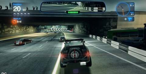 At 720p, these shots represent the Xbox 360 version of Blur up against the PC rendition of the game operating at maximum settings.