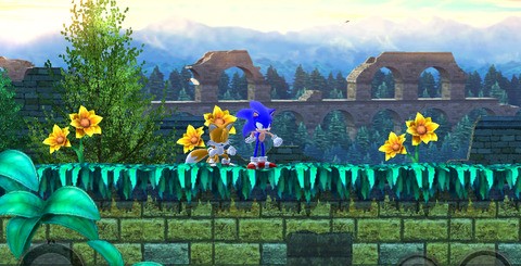 A comparison of Sonic the Hedgehog Episode 2 and NOVA 3 running on iPad mini (top) and Google Nexus 7 (bottom). The iPad screen is significantly bigger, but note how the image opens out on the Nexus. It's like comparing a widescreen movie to a pan and scan equivalent.