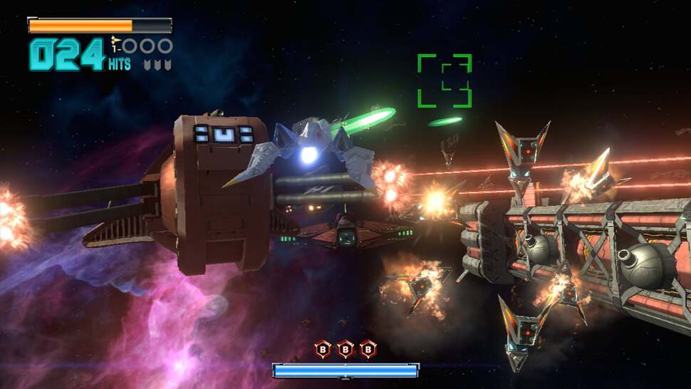 Platinum Games doesn't hold back when it comes to effects, and Star Fox Zero's battles often descend into a frenzy of alpha-based explosions