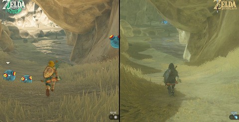 There are shared locations between BOTW and TOTK. However, comparison potential is limited - there are numerous changes to world content and even the same time of day produces different results in terms of shadow placement and lighting.