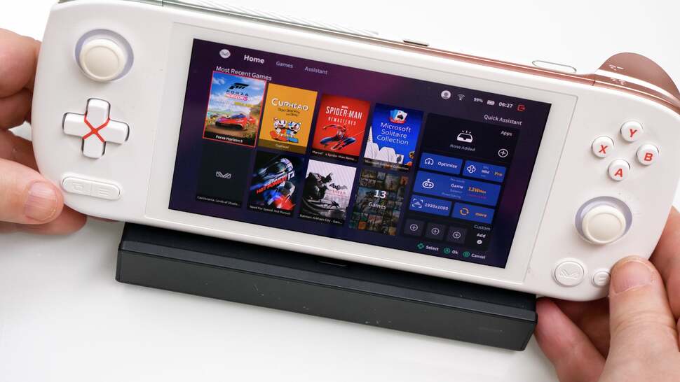 The main USB-C interface on the dock can be moved, making it viable for other handhelds. The AyaNeo Air pictured here works just as well as the AyaNeo 2 and AyaNeo Geek