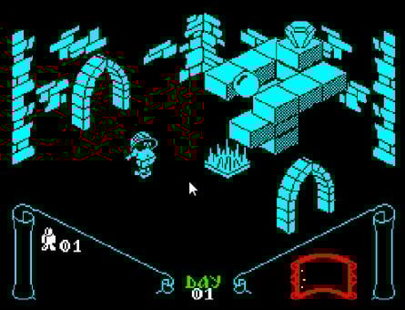 It can be argued that the lack of custom graphics hardware liberated Spectrum developers somewhat from the usual sprite 'n' scroll 2D arcade games - Ultimate Play the Game's Knight Lore changed everything.