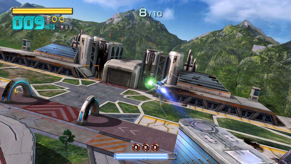 Backdrops in the opening Corneria stage are gorgeous, though up-close, geometry is fairly simple by design