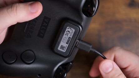 Each charging puck can handle up to four Steam Controllers simultaneously. 