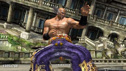 1024x576 up against 1365x768 in Tekken 6. Despite the high-contrast image, aliasing artifacts are not that different between the two shots and textures actually look sharper in the sub-HD interation.