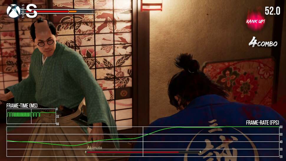 Gameplay targets 60fps and achieves it for the most part on PS5 and Series X with only slight issues on scene cuts. Series S also targets 60fps but performance dips occasionally in more challenging scenes