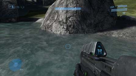 Reach on the left, Halo 3 to the right. The water shaders in the new game are considerably more detailed and generally more impressive in concert with the more advanced lighting.