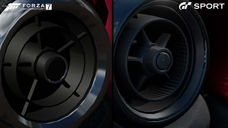 Cockpit details are well defined in both games but GT features improved shading and occlusion that helps create the impression of enhanced realism in some cases