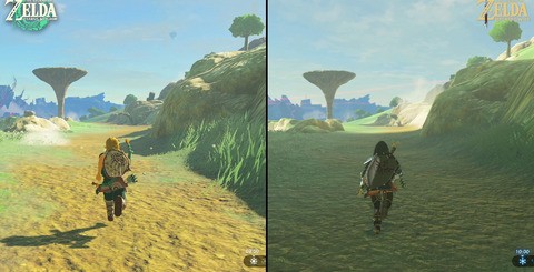 There are shared locations between BOTW and TOTK. However, comparison potential is limited - there are numerous changes to world content and even the same time of day produces different results in terms of shadow placement and lighting.