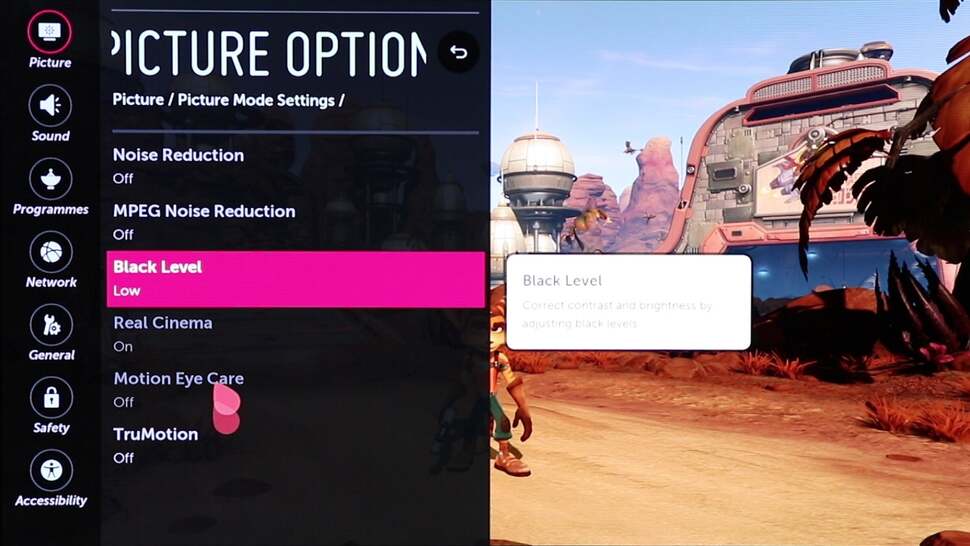 LG's menu system is clearly laid out and contains a wealth of options for picture customisation. This includes motion interpolation, calibration controls, and various picture modes for SDR and HDR