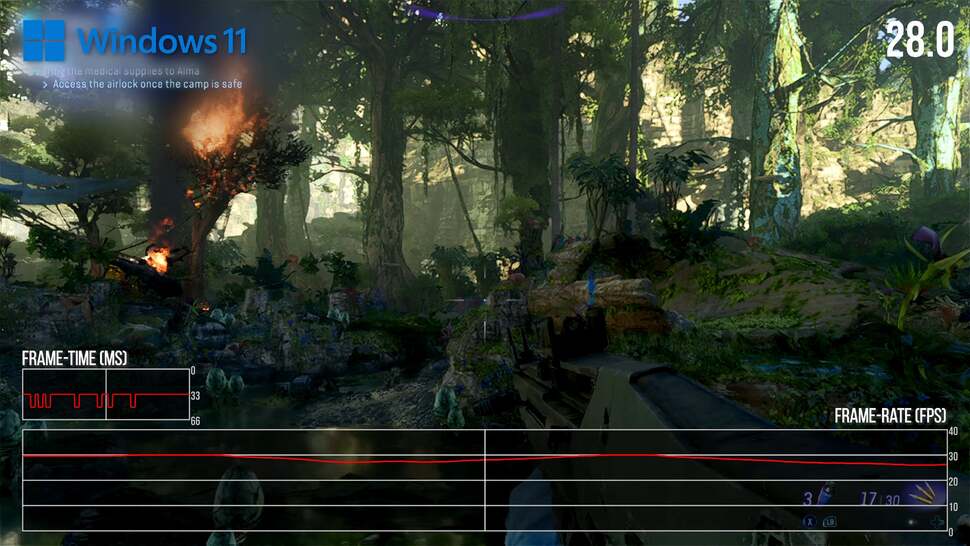 Most of Avatar: Frontiers of Pandora plays out like this - with even 33.3ms frame-times. But remember, you do need Z1 Extreme or 7840U at 25W