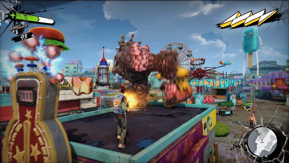 Per-object and full screen motion blur help to hide the frailties of Sunset Overdrive's performance - but only to an extent. Either way, they are stylish additions.