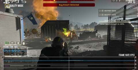 Despite the blurry image, the 60fps performance mode is the place to be - it's mostly at the target, dropping into the 50s in the heavier scenes. The 30fps quality mode is OK, but prone to frame-pacing problems and the occasional, genuine drop beneath the performance target.