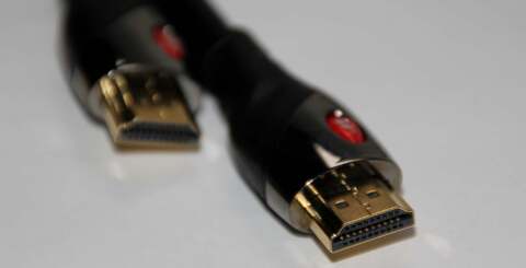 Four HDMI cables are amassed for testing: a &pound;1.50 generic cable (top-left) faces off against a Monster cable that costs up to &pound;100 (top-right). In between these extremes are the official Microsoft lead we got with our Xbox 360 Elite (bottom-left) and last but definitely not least, the Sony offering (bottom-right). Photography: Oz Levy.