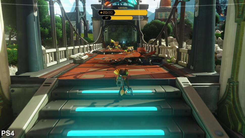 The HD remaster on PS3 features slight remodelling of environment assets, such as adding additional polygon detail to the rails holding up the bridge. However, the PS4 remake extensively reworks the whole environment