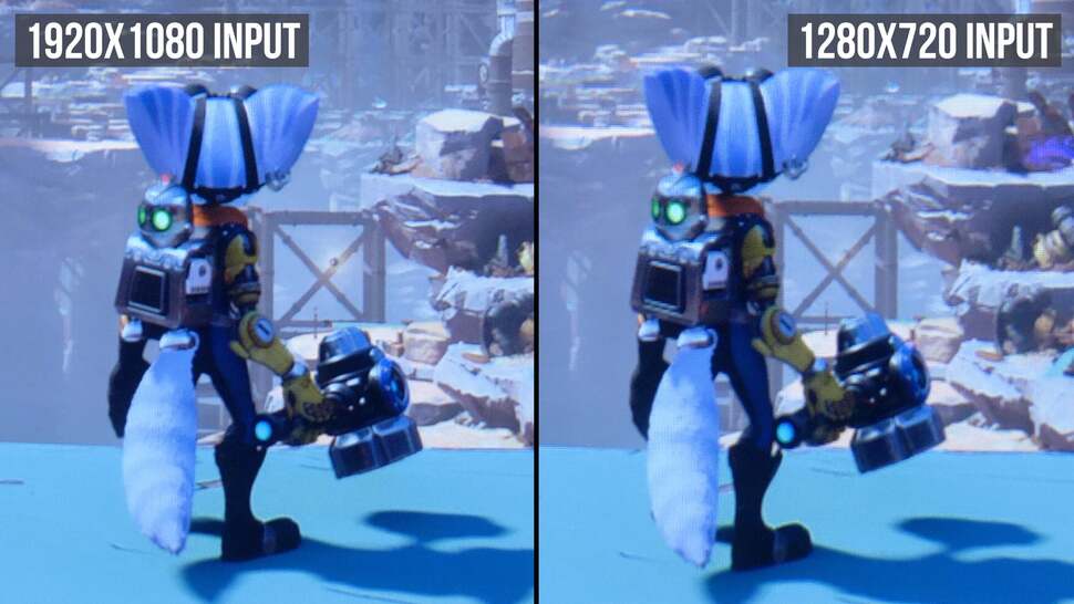 Even 720p on a CRT can still look terrific - though obviously in the case of Ratchet here, we are super-sampling down from a much higher resolution in both cases