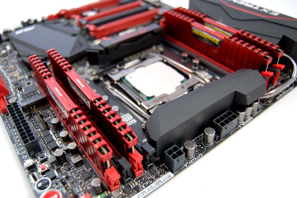 The X99 platform supports a quad channel set-up, meaning that the four sticks are accessed in parallel. Two sets of four DIMMs can be run on this - and most - X99 boards