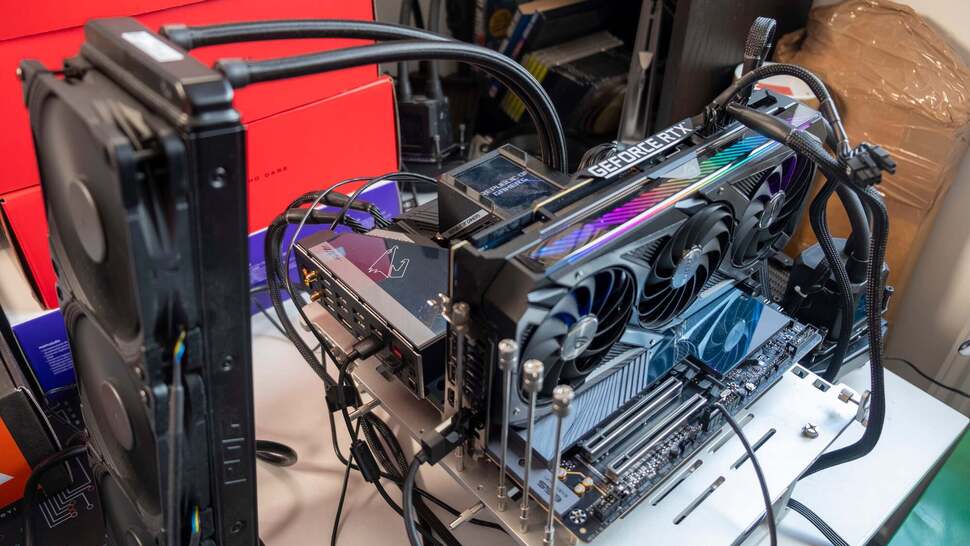 Our test rig for the Intel 14th/13th-gen benchmarking, featuring the Gigabyte Z790 Aorus Master