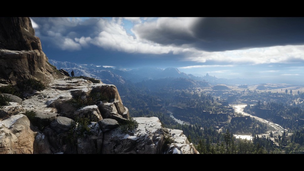 Red Dead Redemption 2 is focusing on large scale landscapes with lots of visible detail far off into the distance. In addition, there's a realistic cloud simulation in play like Horizon Zero Dawn - an evolution of prior RAGE titles