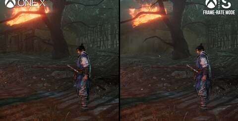 An inconsistent 30fps on Xbox One X at 1080p vs 60fps with dips on Series S at 900p - it's still a Series S win as assets seem downgraded on the older machine, despite having much more memory. It seems that last-gen consoles just get less care and attention in some cases.