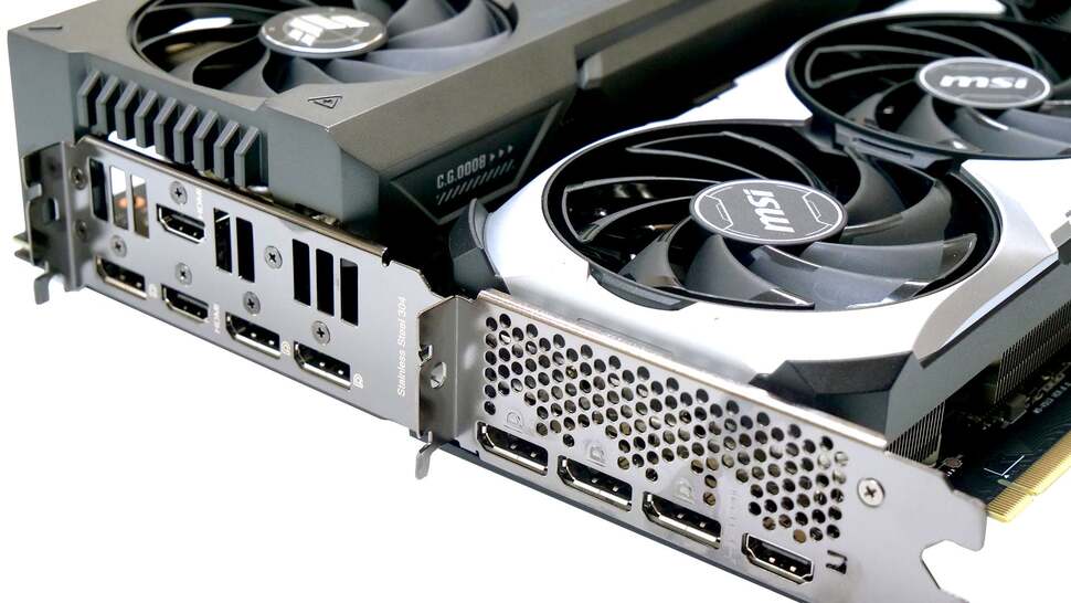 An interesting point of differentiation. MSI sticks with the standard HDMI 2.1 with 3x DisplayPort 1.4a. The Asus model adds a secondary HDMI