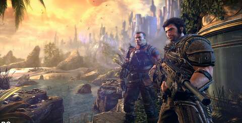 Native 1080p up against the 360's upscaled output. The computer version benefits greatly from enhanced art assets. There's a sense that Epic and People Can Fly have really looked after PC owners.