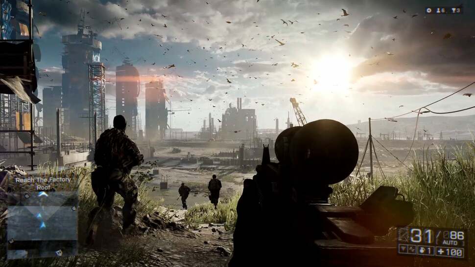 Battlefield 4's campaign mode brings back the series' massive sandbox areas, boasting extensive draw distances that calls to mind the scale of its multiplayer maps. Battles now play out around destructible buildings with fully controllable vehicles