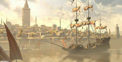 Post process anti-aliasing in Revelations is amongst the best we've seen, doing a phenomenal job in smoothing off edges and emphasising the more organic look. Sub-pixel artifacting - as seen on the ship rigging here - is kept to a minimum overall. The AA tech seems to be identical on both systems.