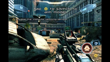 Gameloft's NOVA 3 takes the Modern Combat 3 engine and loads it up still further with higher detail visuals and more ambitious effects work. While still operating mostly at 30FPS, the iPhone 5 runs the game at a far more consistent frame-rate than any of our other iOS devices.