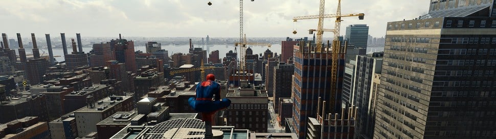 Aspect ratio support in Marvel's Spider-Man Remastered is excellent. Everything from 4:3 to 32:9 (and higher!) is supported. Here's your 32:9 look at New York City