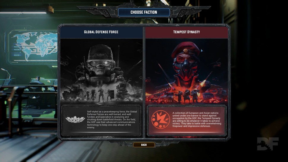 Like all good RTS titles, there are multiple factions here, paralleling the GDI/Nod and Allies/Soviets options in Command and Conquer titles.