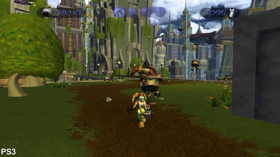 Familiar locations are given a complete overhaul in the PS4 remake. In this scene, the plain-looking bridge in the original game is replaced by a detailed building on PS4