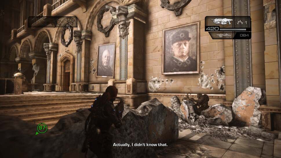 Details like rubble and bullet decals may be pre-baked, but they set the scene very well for Judgment's many turret defense-style battles