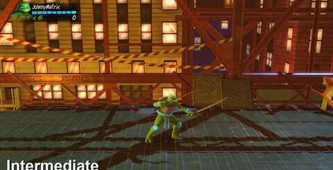 The flat colour, shading and lighting of TMNT Reshelled produces an image probably better suited to comparison than the first Assassin's Creed: Brotherhood image.