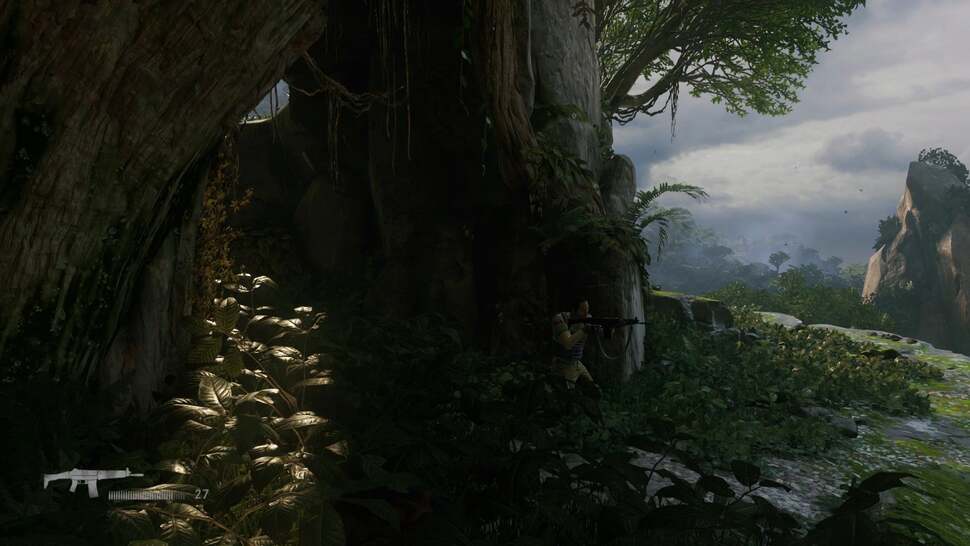 Though the lighting is generally rather subdued, the few peaks we get of sun filtering through the world are quite nice. It’s disappointing that we haven’t seen any volumetric lighting in play, however, which would be a great fit for a jungle such as this