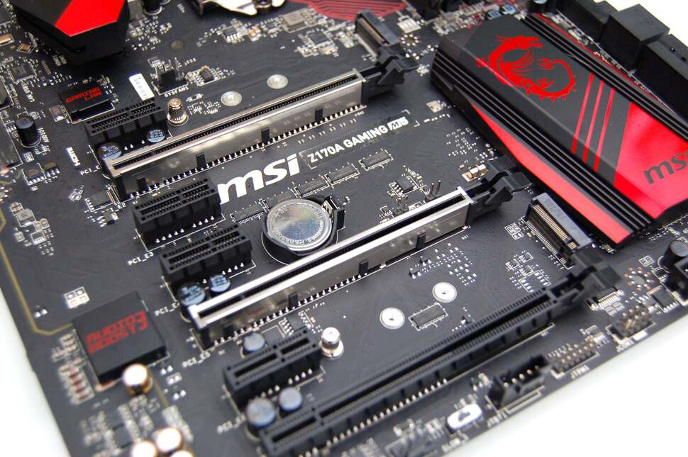 Here's a curious innovation MSI has added to the board - a metal sleeve to protect the PCI Express slots from wear and tear