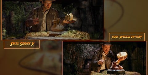 It's clear that Machine Games took their homework seriously, with a presentation that mirrors some of the film's most iconic scenes.