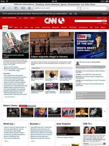 Apple's Safari browser comes into its own on the iPad. The relatively enormous amount of screen real estate compared to the iPhone rendition makes all the difference.