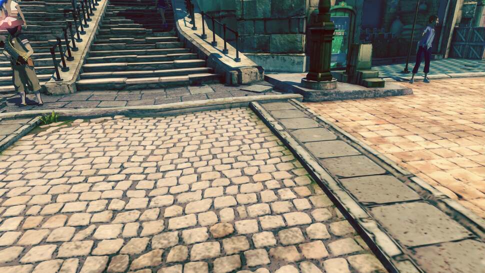 Parallax occlusion maps are used throughout the game to give additional depth to the textures. Notice how the stones in this scene have actual height